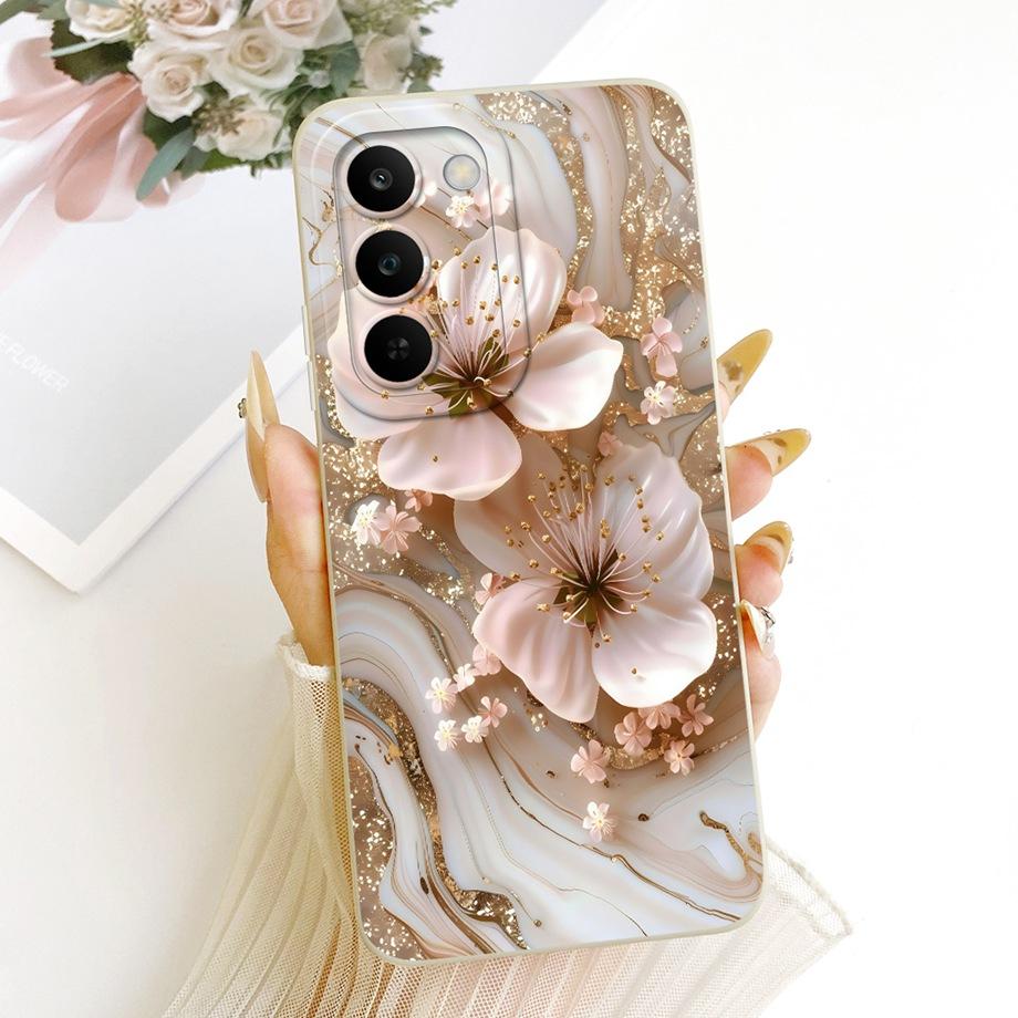 For Realme C83 C100 Phone Case Floral Daisy Aesthetic Moon Nigth Bow Pattern Funda Soft Matte Silicone Back Cover Realme P4 Lite
