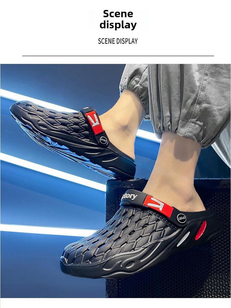 Casual Thick-Soled Non-Slip Beach Sandals - Large Size, Wear-Resistant, Summer Outdoor Slippers.