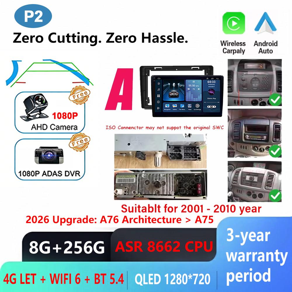 Android 16 For Renault Trafic 2 For Opel Vivaro A For Nissan Primastar 2001-2014 Daewoo Gentra 2 Car Radio Multimedia Player DVD
