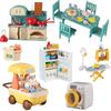 Dollhouse Furniture Set Doll House Bathroom/Kitchen/Fridge/Washing Machine Laundry Kids Doll House Miniature Pretend Play Toys