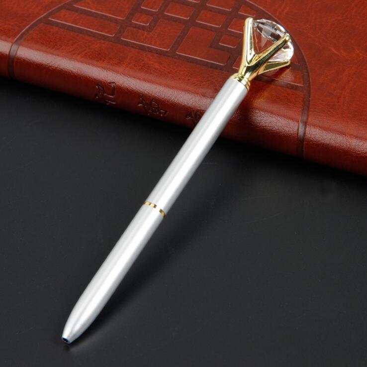 Шариковая ручка-роллер школьные канцелярские принадлежности свадебные канцелярские принадлежности кристалл алмаз металл розовое золото люксовый бренд спиннинг