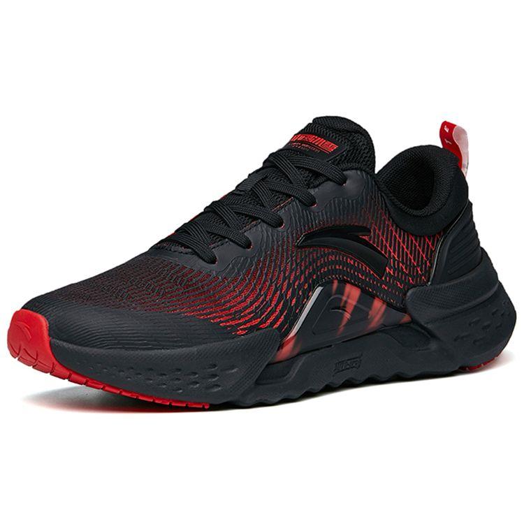Anta Comfortable Shock Absorbing Non-Slip Wear-Resistant Breathable Lightweight Low-Top Training Shoes Men Sneaker Black Red 112217785-8