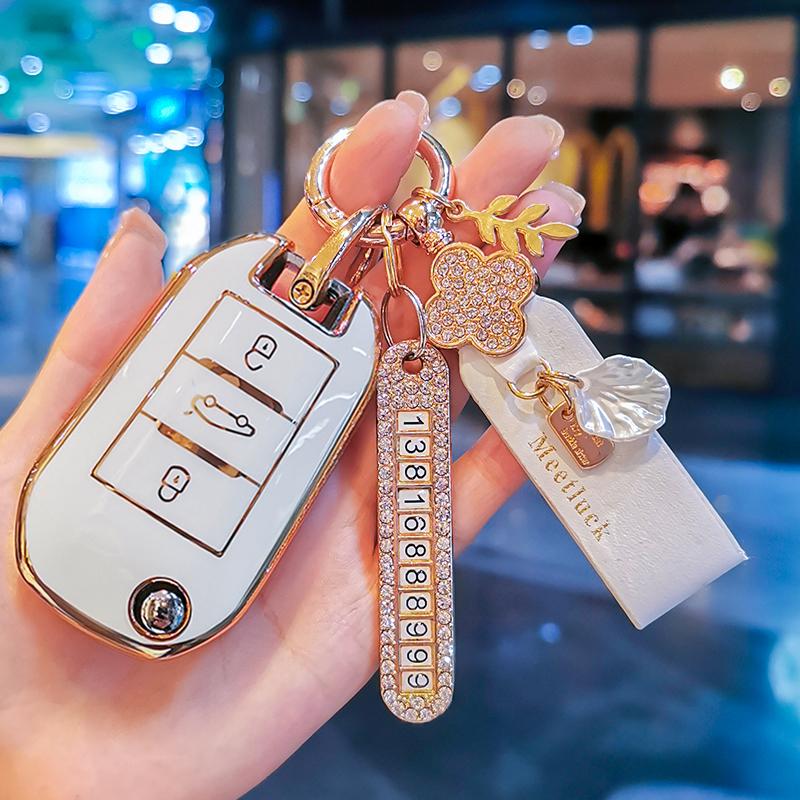 Styling Mouldings TPU Car Key Case Cover Protect Shell Bag For Peugeot 208 107 206 306 307 308 2008 3008 4008 5008 RCZ Citroen C