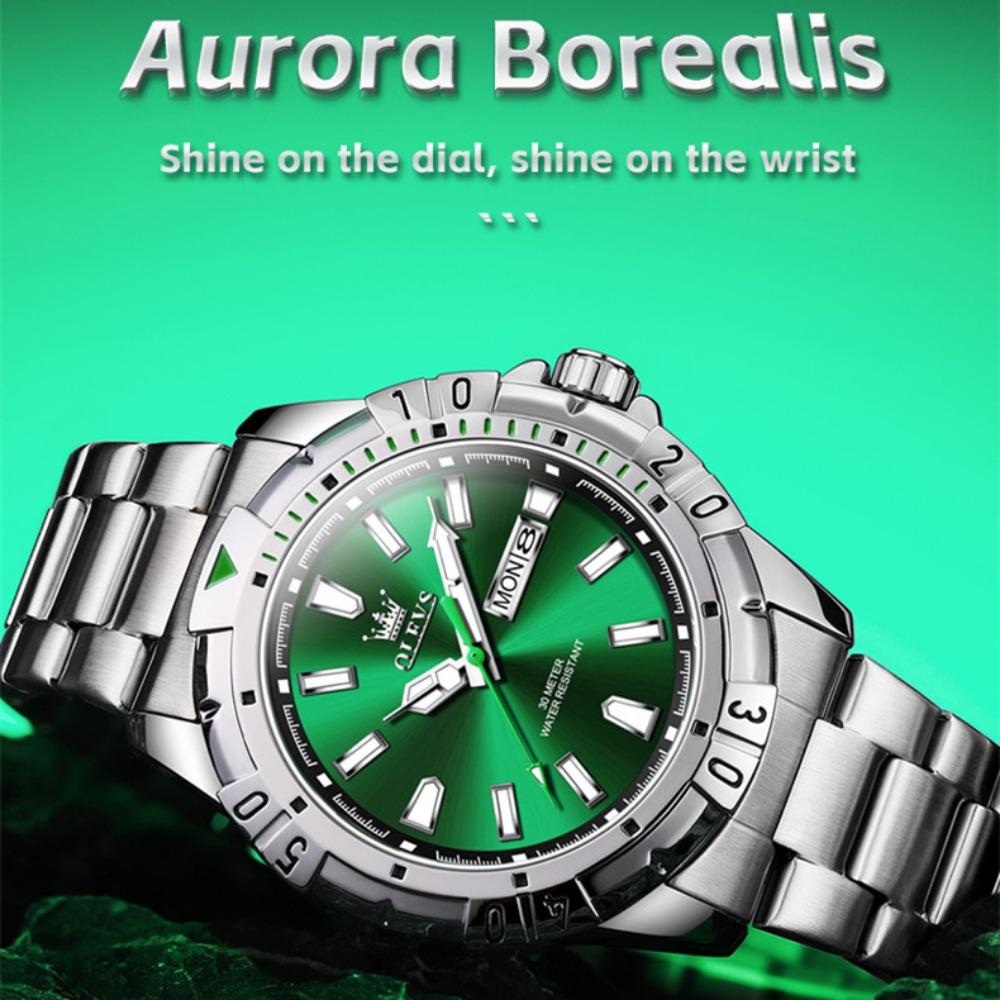 Новые лучшие мужские часы Green Water Ghost Quartz, светящиеся мужские часы, элитные часы