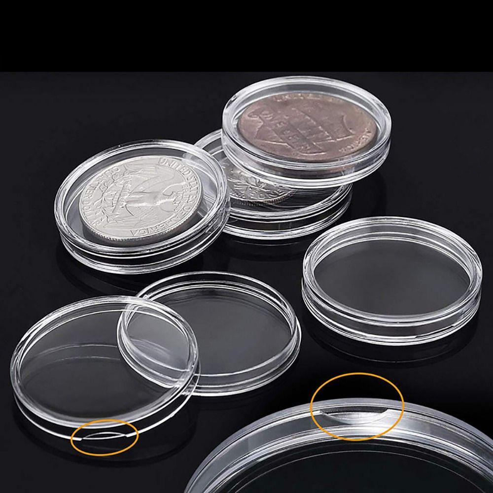 Пластиковые капсулы для монет Прозрачный контейнер для монет Капсулы для хранения Главная