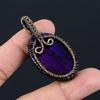Древо Жизни Фиолетовый Флэш Лабрадорит Драгоценный Камень Чистая Медная Проволока Обернутая Ювелирные Изделия Ручной Работы Подвеска