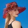 1PC New Sun Protection Mesh Flower Hat Organza Women'S Hat Sun Shade Large Brim Hat French