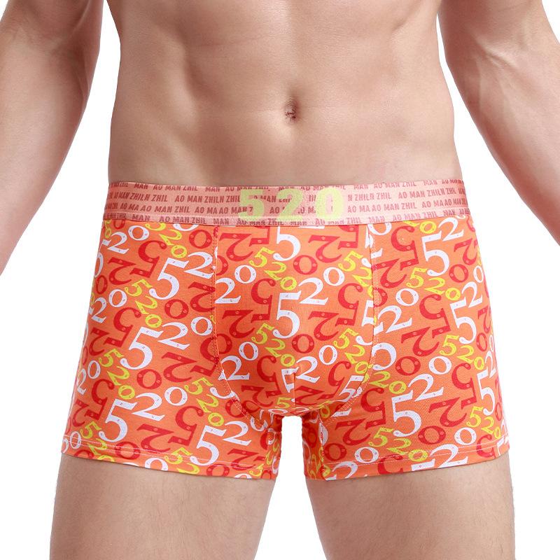Новые мужские хлопковые трусы-боксеры с принтом, мужские дышащие четырехугольные короткие трусы-боксеры