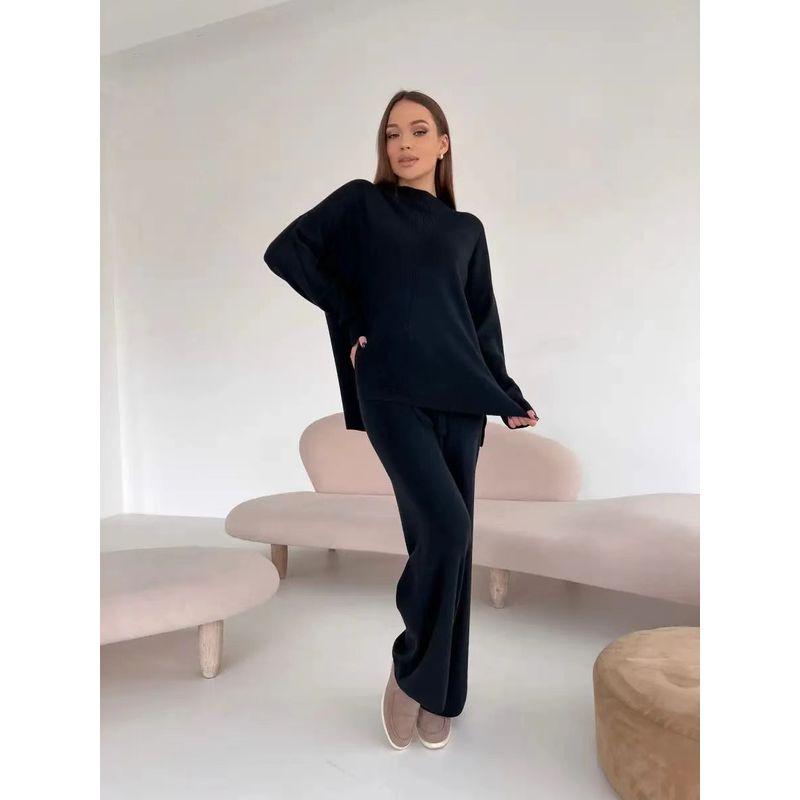 New Autumn and Winter Russian Loose Sweater Trousers Set Knited Sweater and Pants Set