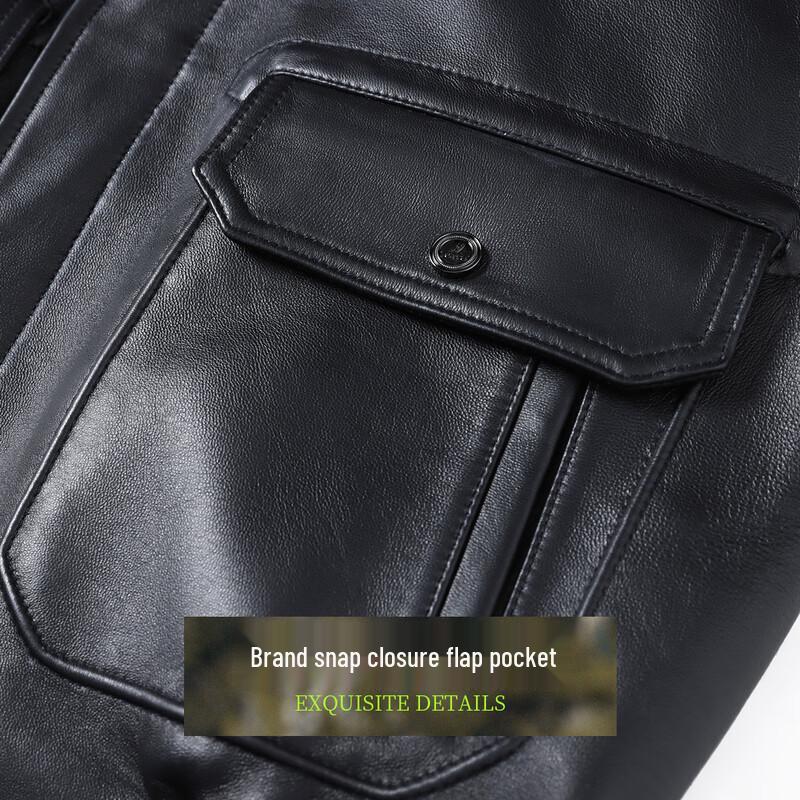 Futing Men's Winter Genuine Sheepskin Down Jacket with Mink Fur Collar