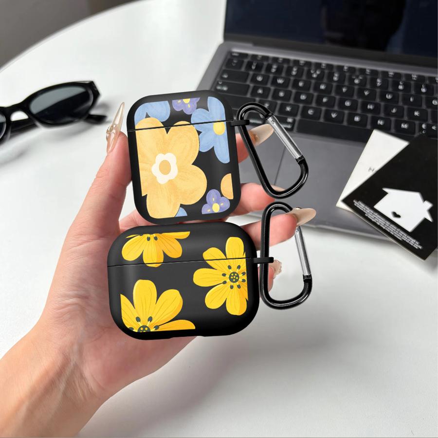 Сине-желтые цветы Чехол для Airpods Pro 1 2 4 3 Pro2 Pro3 Чехлы для наушников Обложка