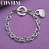 CHSHINE 925 Sterling Silver Solid Heart Bracelet OT Chain For Women Wedding Party Fashion Charm Jewelry