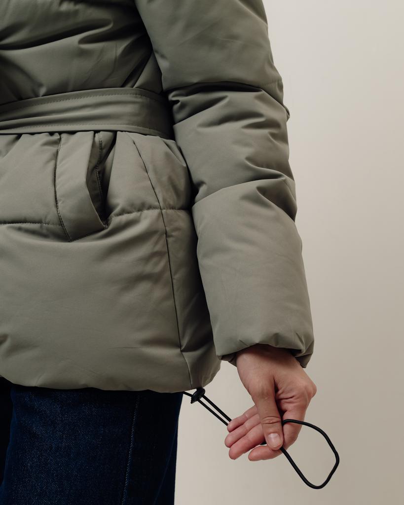 Куртка с поясом HAIZIYUAN 824 M оливкова-молочная