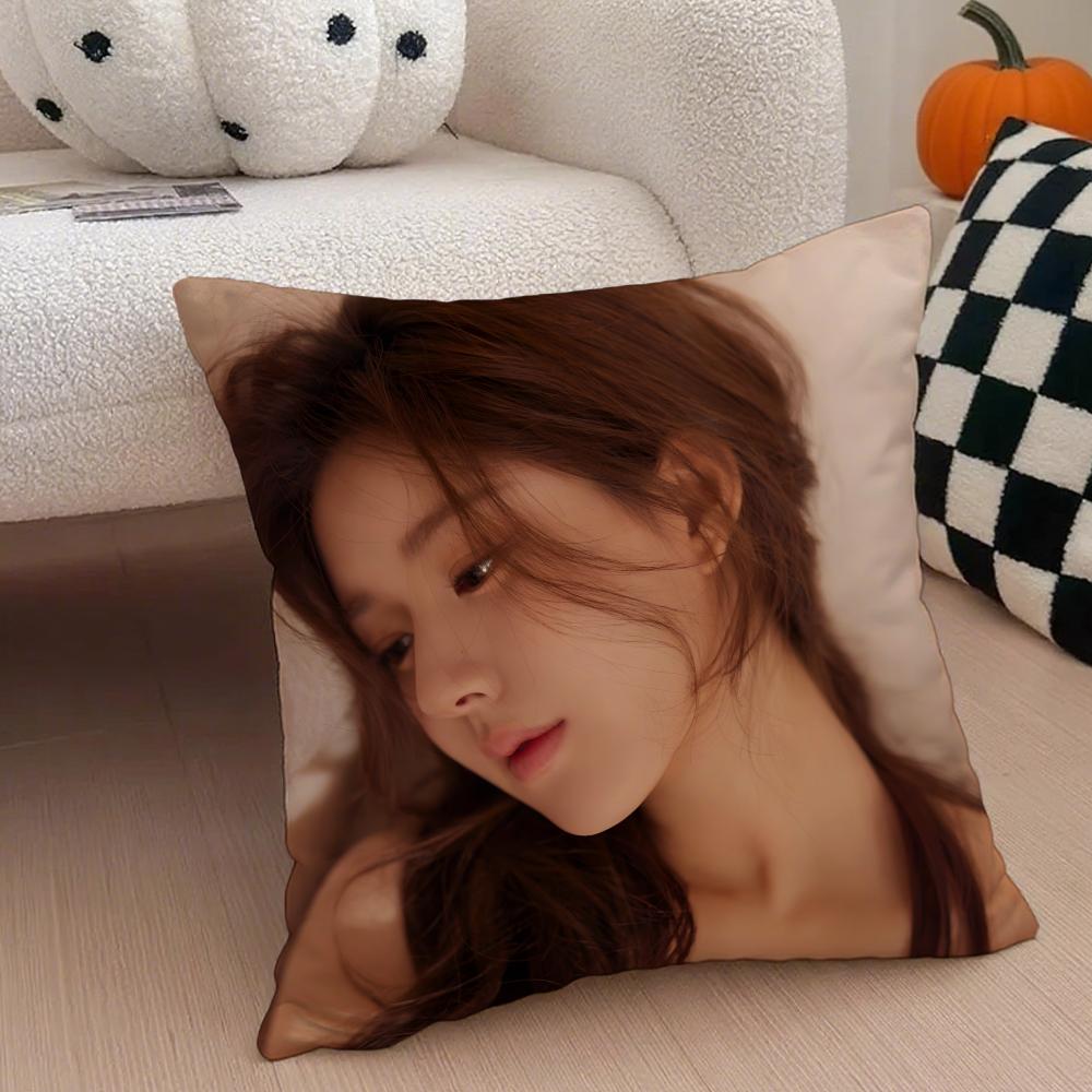 Cute Talented Chinese Beautiful Actress RRosy Cushion Cover Throw Pillow Cover Hidden Button Durable Polyester Chair Cushion