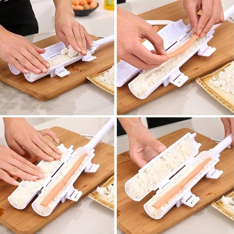 Quick Sushi Maker Japanese Roller Rice Mold Bazooka Vegetable Meat Rolling DIY Sushi Making Machine Home Kitchen Gadgets Tools