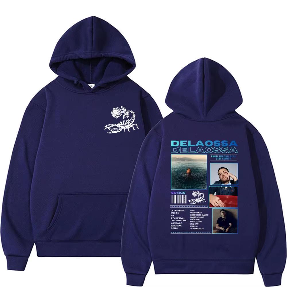 Худи с принтом Delaossa Veneno Album Tour для мужчин и женщин, уличный стиль Hip Hop, тренд, с длинным рукавом, оверсайз, свободный свитшот
