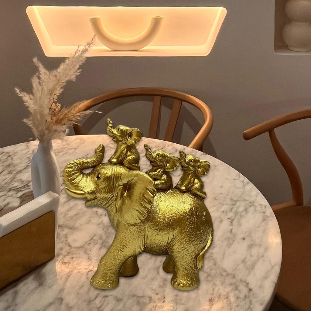 Элегантная смоляная фигурка слонихи и слоненка, скульптура для украшения дома, коллекционный орнамент и подарок