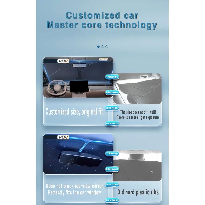 Car Front Windshield Sunshade Heat Insulation Sun Visor Summer Auto Accessories For BMW 5 Series G30 G31 2018~2023 2019 2020