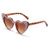 Retro Diamond Set Sunglasses Fashion Peach Heart Love Sunglasses Womens Metal Hinge Large Frame Personalized Eyes