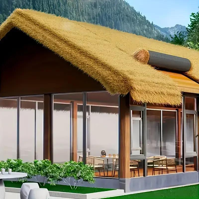 Latest Models Artificial Thatch Roof Rolls Durable Plastic for Outdoor Pavilion Farmhouse Easy Install Bars Cabins Beach Roofing