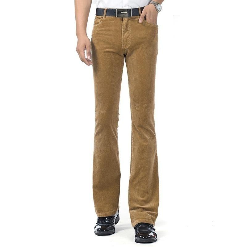 Мужские винтажные вельветовые расклешенные брюки, длинные повседневные брюки-клеш
