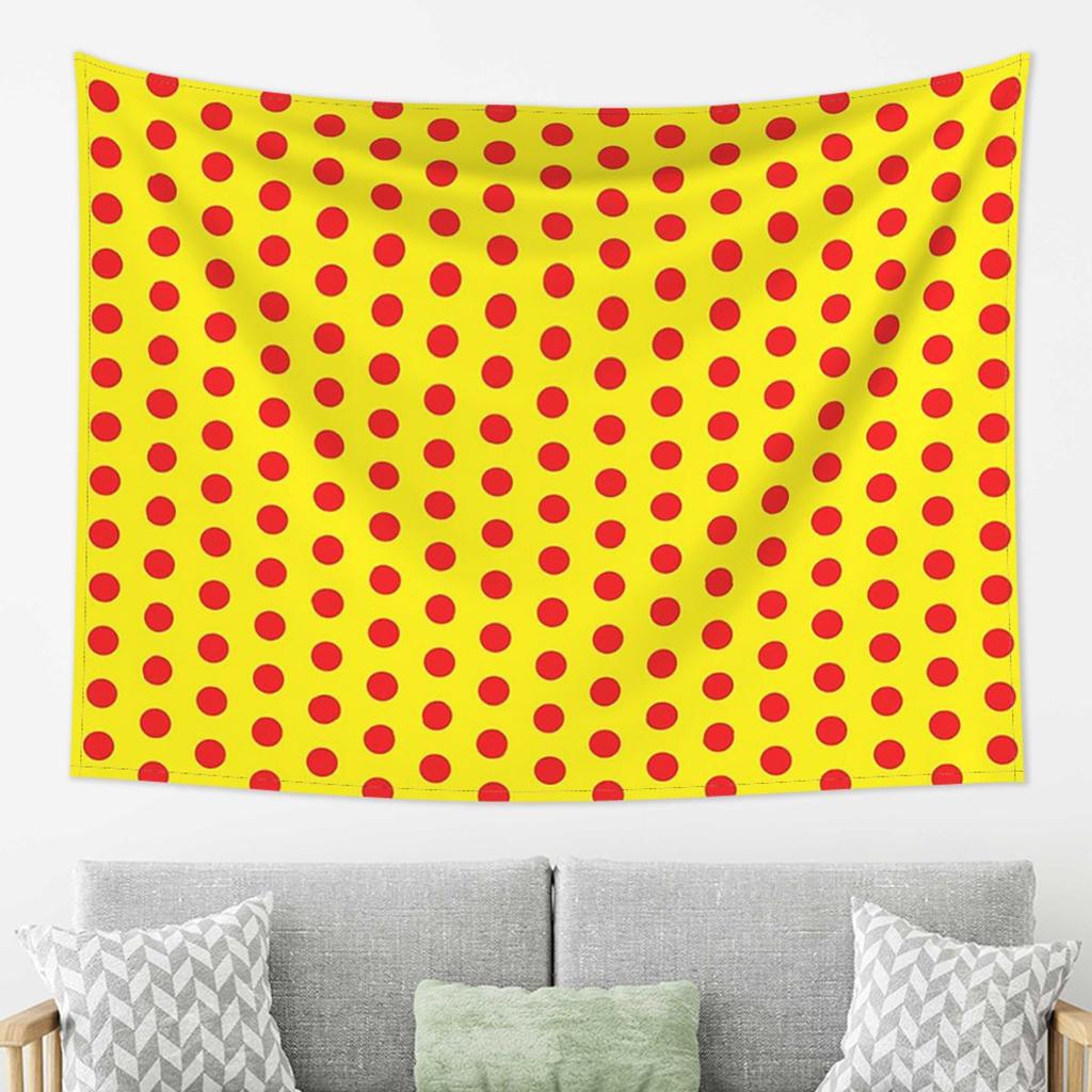 Classic Red And Yellow Polka Dot Pattern Tapestry Decor Art Aesthetic Tapestries for Living Room Home Wall Cloth Wall Hanging