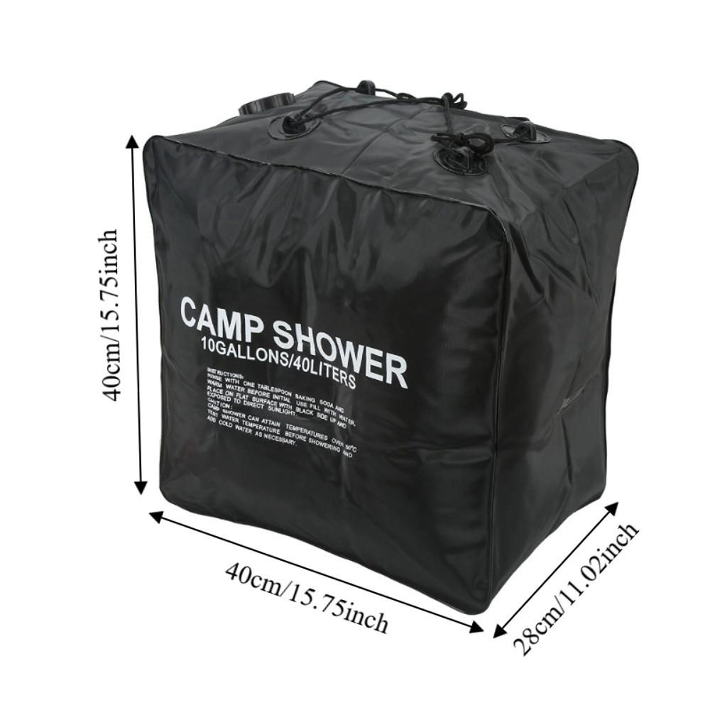 40L/10 Gallons Solar Camping Shower Bag Removable Solar Heated Water Bag  Traveling