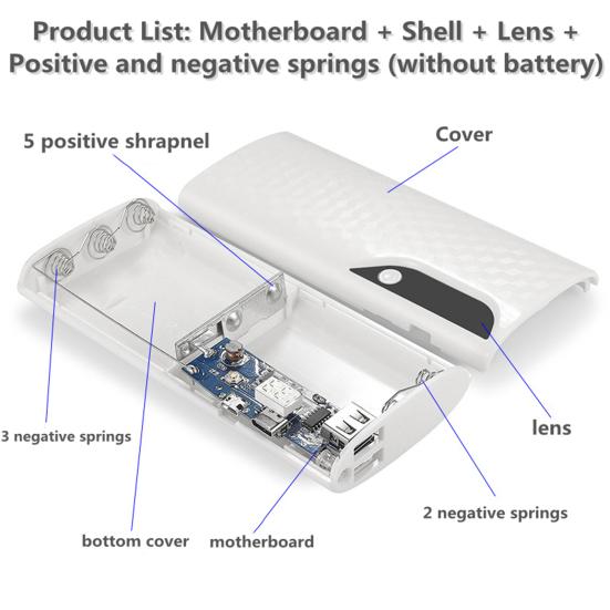 Интерфейс Power Bank для телефона 5 секций 18650 Беспаечный Type-C/Micro Зарядное устройство для мобильной батареи Бокс для телефона