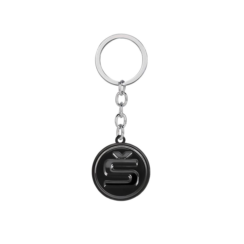 SIIY1 Metal Car Logo Keyring Keychain Badge Auto Key Holder Decoration Accessories For Skoda Kodiaq Octavia Enyaq Kamiq Scala Rapid A5