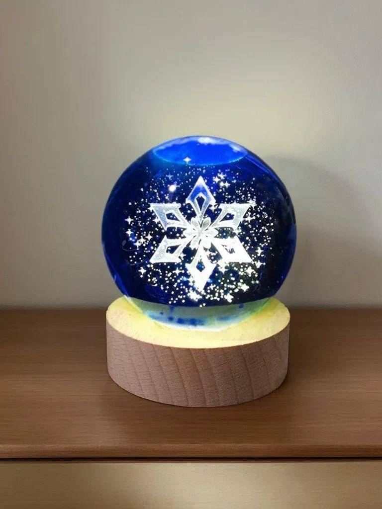 1 шт. 3D хрустальный шар для снежной скульптуры, USB ночник, подходит для украшения спальни и гостиной, на День отца/Мо