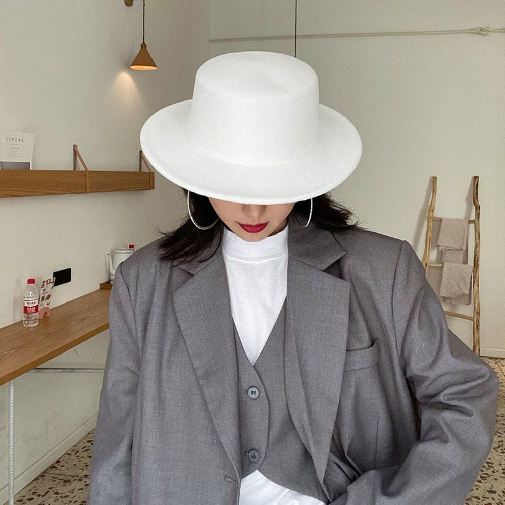 Ретро Фетровая Шляпа Стиль Хепберн Плосковерхая Кепка Элегантная Панама Церковная