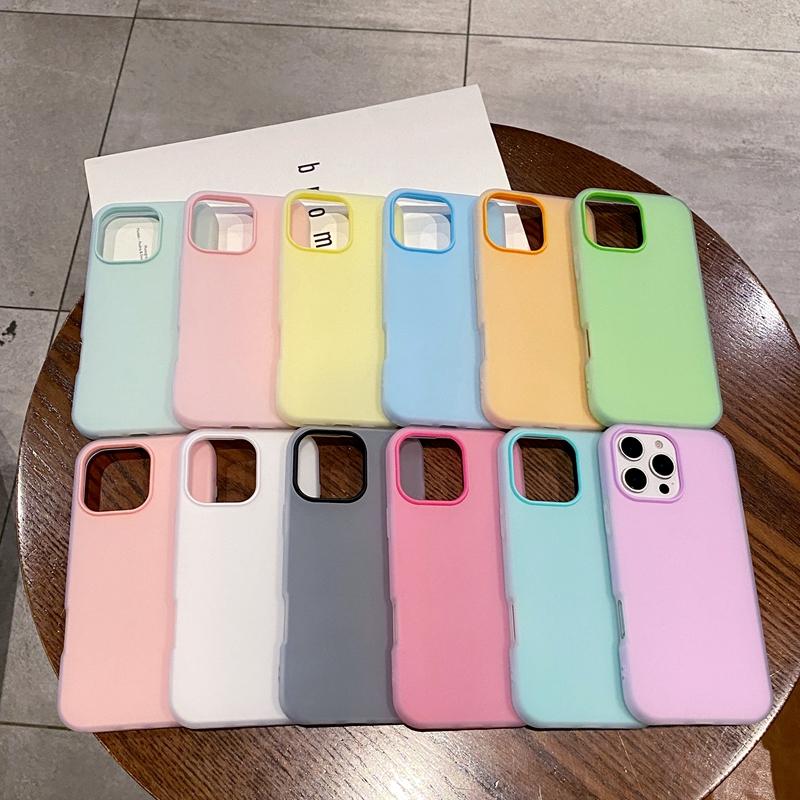 Luxury Candy Color Matte Phone Case For For Iphone 11 12 13 14 15 16 17 Pro Max Plus Air Shockproof Bumper Back Cases Cover