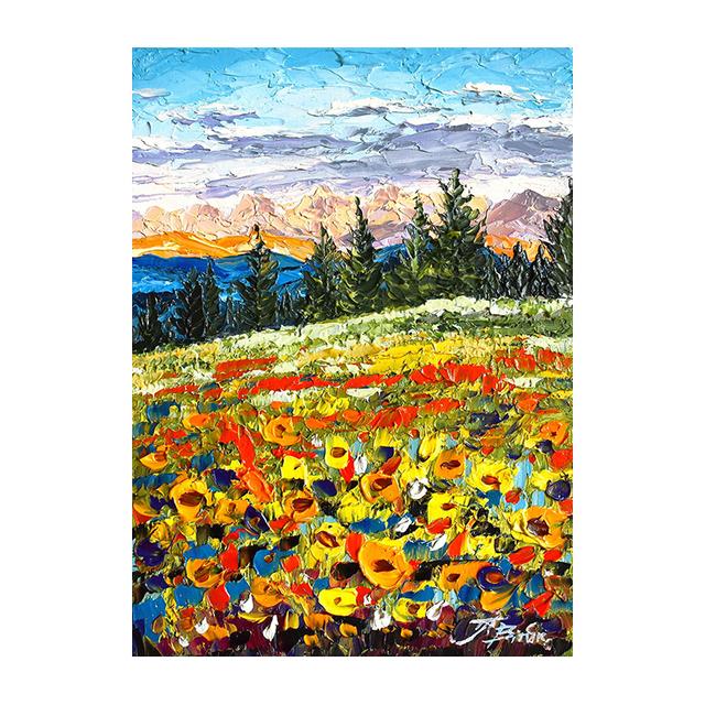 Modern Sunflower Decorative Painting Sunset Scenery Flower Poster Landscape Wall Art Picture Canvas Print Living Room Home Decor No Frame