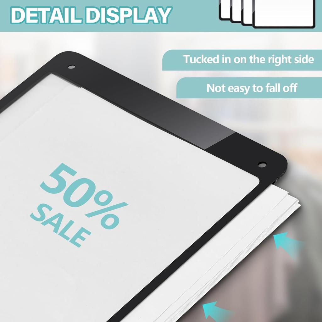 Thyle 3 Pcs Business Retail Hanging Sign Holder 8.3 x 11.7 Inch Plastic Advertising Signage Sign Holder Craftsman's Stall Clear Poster for Store