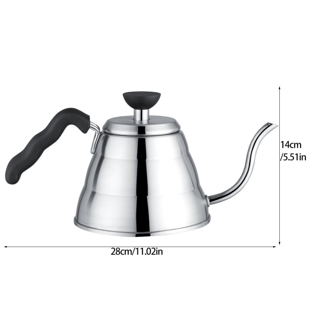 Gooseneck Shaped Gooseneck Kettle 1L Capacity Stainless Steel Kettle  Pour Over Coffee