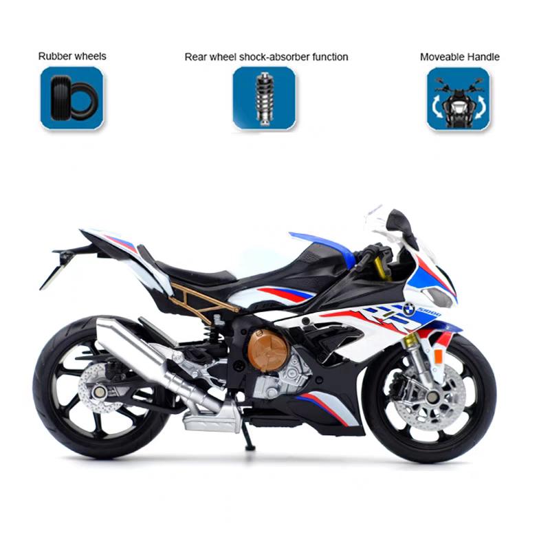 MotoGP BMW S1000RR Гоночный мотоцикл Симуляция Изысканный литой и игрушечный автомобиль RMZ city 1:Модель коллекции 12 сплавов