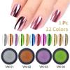 12 Colors Nail Art Glitter Dipping Powder Chrome Mirror Glitter Pigment Powder for Nails Decorations Manicure Flashing Nail Art Decoration