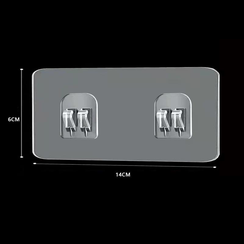 Многослойная клейкая настенная полка для хранения с прозрачными крючками для ванной комнаты