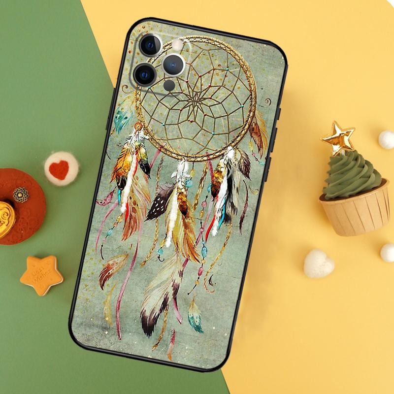 Чехол 'Ловец снов' для iPhone 11 12 13 14 16 15 Pro Max Mini XS Max X XR SE2 7 8 14 16 15 Plus