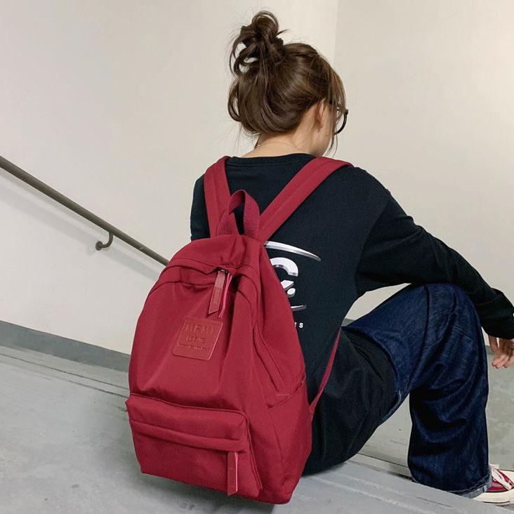 Водонепроницаемый школьный рюкзак, студенческий рюкзак из ткани Оксфорд, рюкзак в консервативном стиле, однотонный универсальный рюкзак