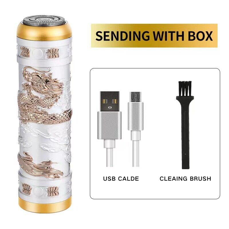 Портативная электробритва, перезаряжаемая через USB бритва, мини-электробритва с чистящей щеткой и триммером для волос в носу, электробритва для мужчин