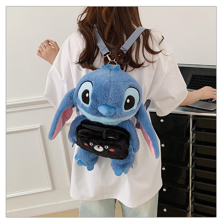 Плюшевый рюкзак-мультяшный персонаж Почакко (из Stitch) для девочек, с застежкой-молнией, для повседневных поездок