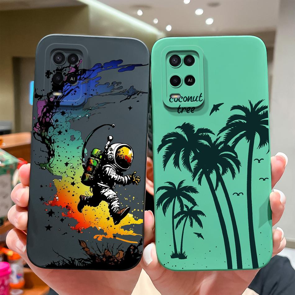 Чехол для Oppo A54 A54S Простой Милый Дизайн Полная Защита Корпус Телефона Для Oppo A 54 4G Задняя Крышка Мягкий Жидкий Силикон Футляры