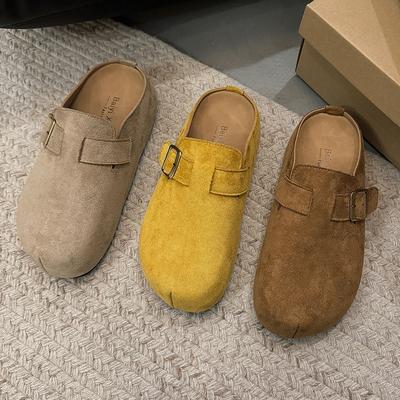 Ретро баотоу полузакрытые женские осенние новые удобные ленивые туфли на толстой подошве с внутренней платформой