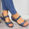 Summer Women's Shoes Large-sized Thick-soled Wedge Heel Women's Sandals Fashionable and Casual Buckle Sandals