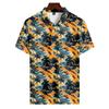 Men's Summer Hawaii Printed Golf Shirt Botton Short Sleeve Top Men's Casual Fashion Shirt