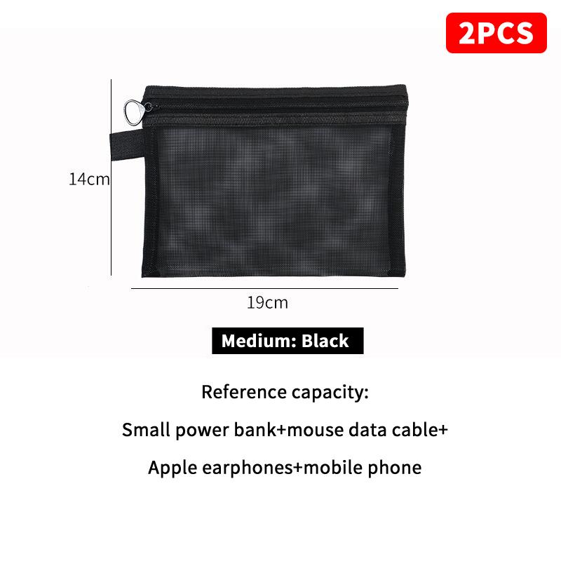 Mini Mesh Hard Disk Card Reader Bags Portable Earphone Data Cable Chargers Storage Bag U Disk Zipper Pouch Travel Organizer