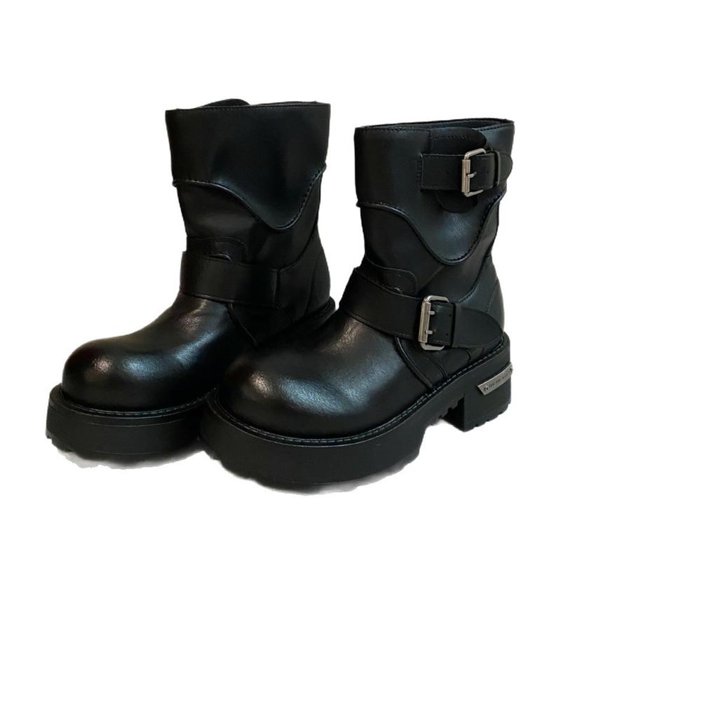 Martin boots women's 2025 new fashion platform trend explosion non-slip heightening big head short boots versatile low-top shoes