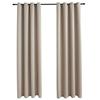 VidaXL Blackout Curtains with Metal Rings 2 Pcs Beige 140x225 Cm