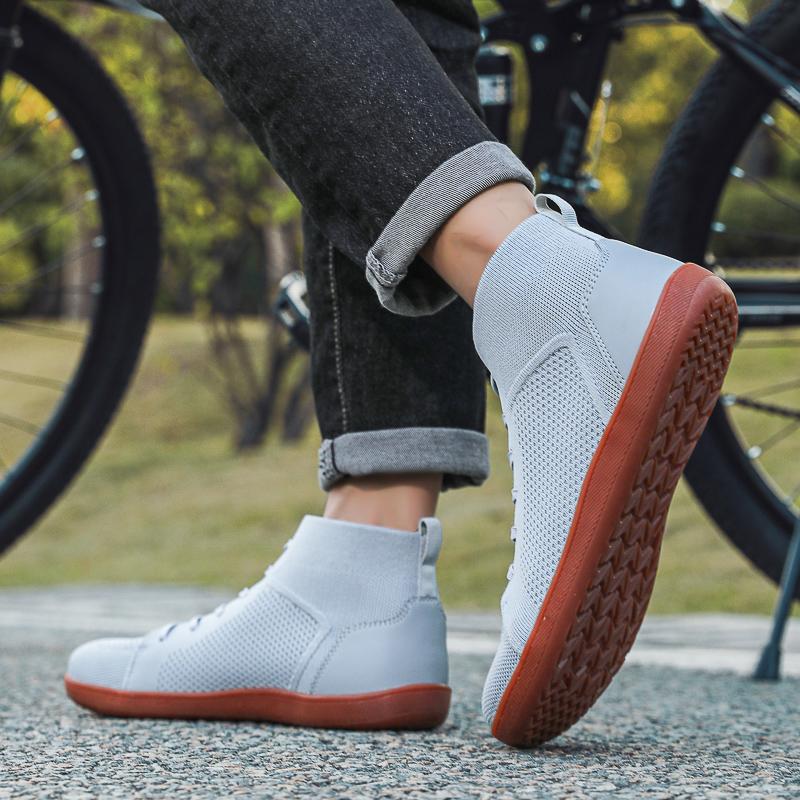 Минималистичные высокие повседневные спортивные туфли с широким носком, дышащие туфли для ходьбы на плоской подошве, ботильоны, обувь для тренировок в зале и на открытом воздухе